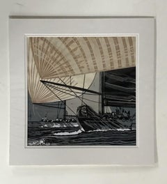 Darkening Sky, John Scott Martin, Original Print, Sailing Art, Affordable Art