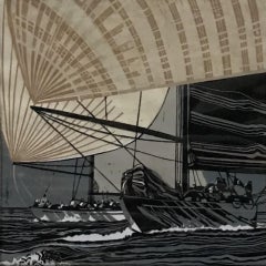 Darkening Sky, John Scott Martin, Original Print, Sailing Art, Affordable Art