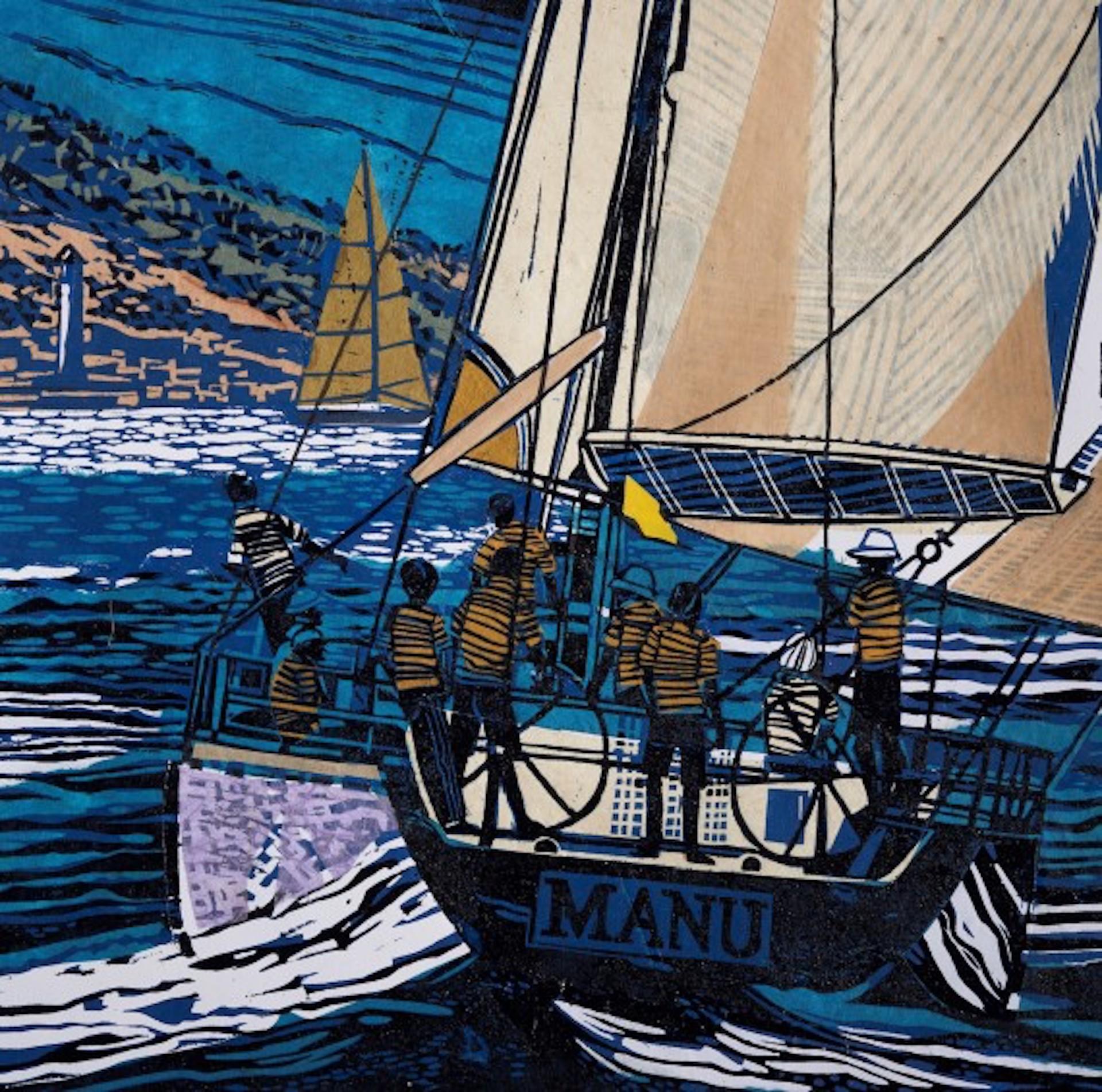 John Scott Martin, Coming Into St Tropez, Sailing Art, St Tropez Art