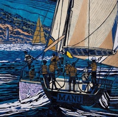 John Scott Martin, Coming Into St Tropez, Sailing Art, St Tropez Art