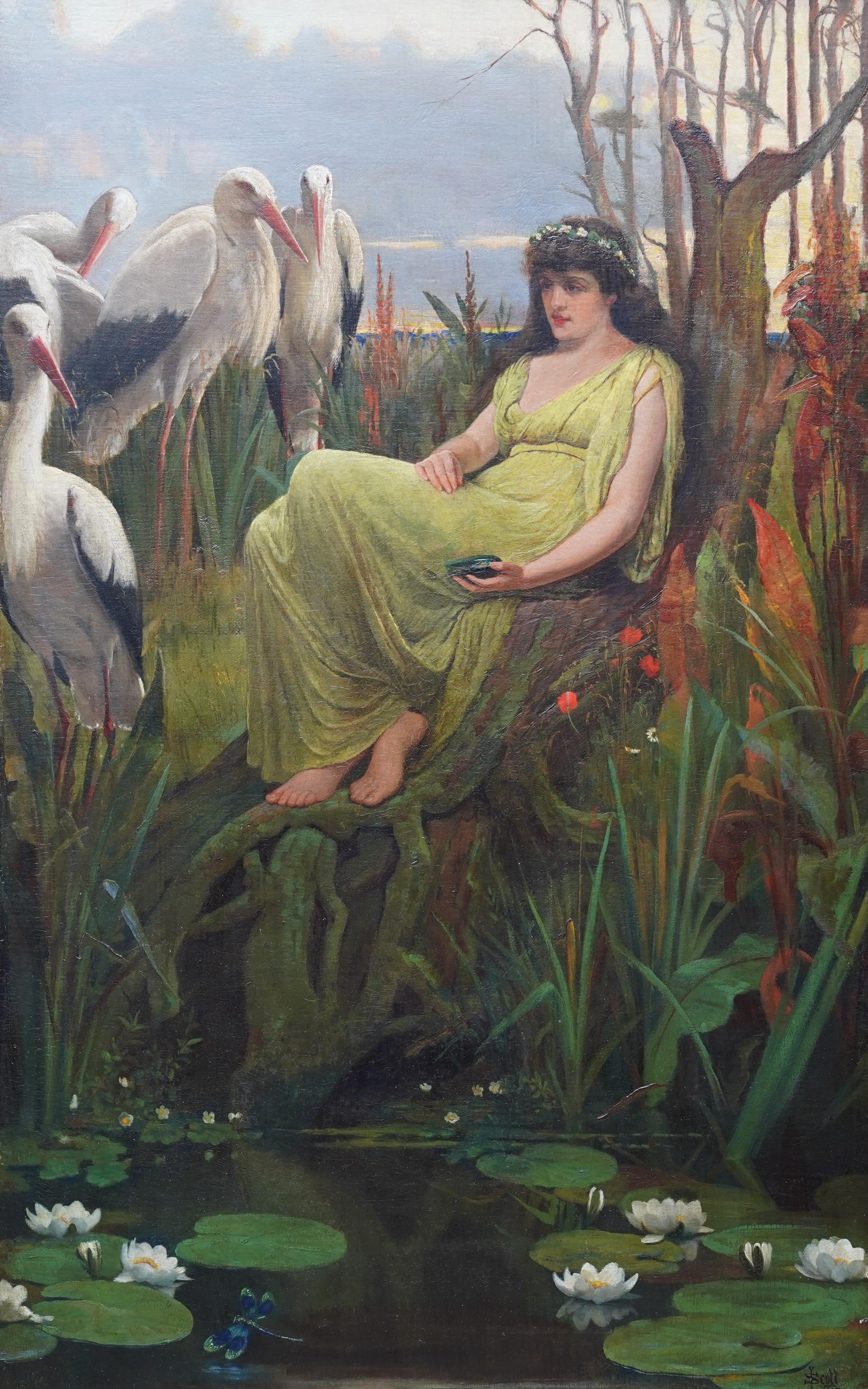 Portrait of the Marsh King's Daughter - British Victorian exhib art oil painting For Sale 9