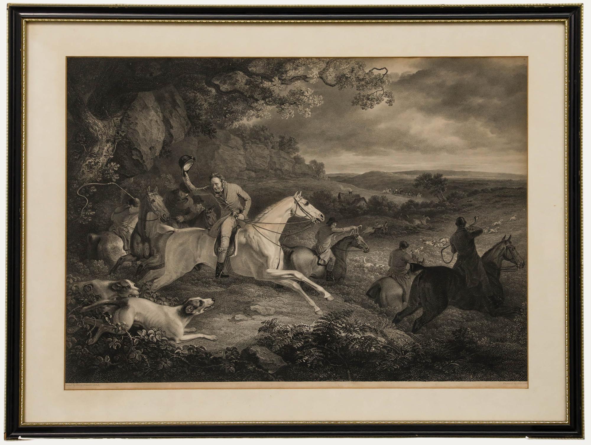 John Scott Figurative Print - Scott (1774-1827) after Reinagle (1749-1833) - 1811 Engraving, Breaking Cover