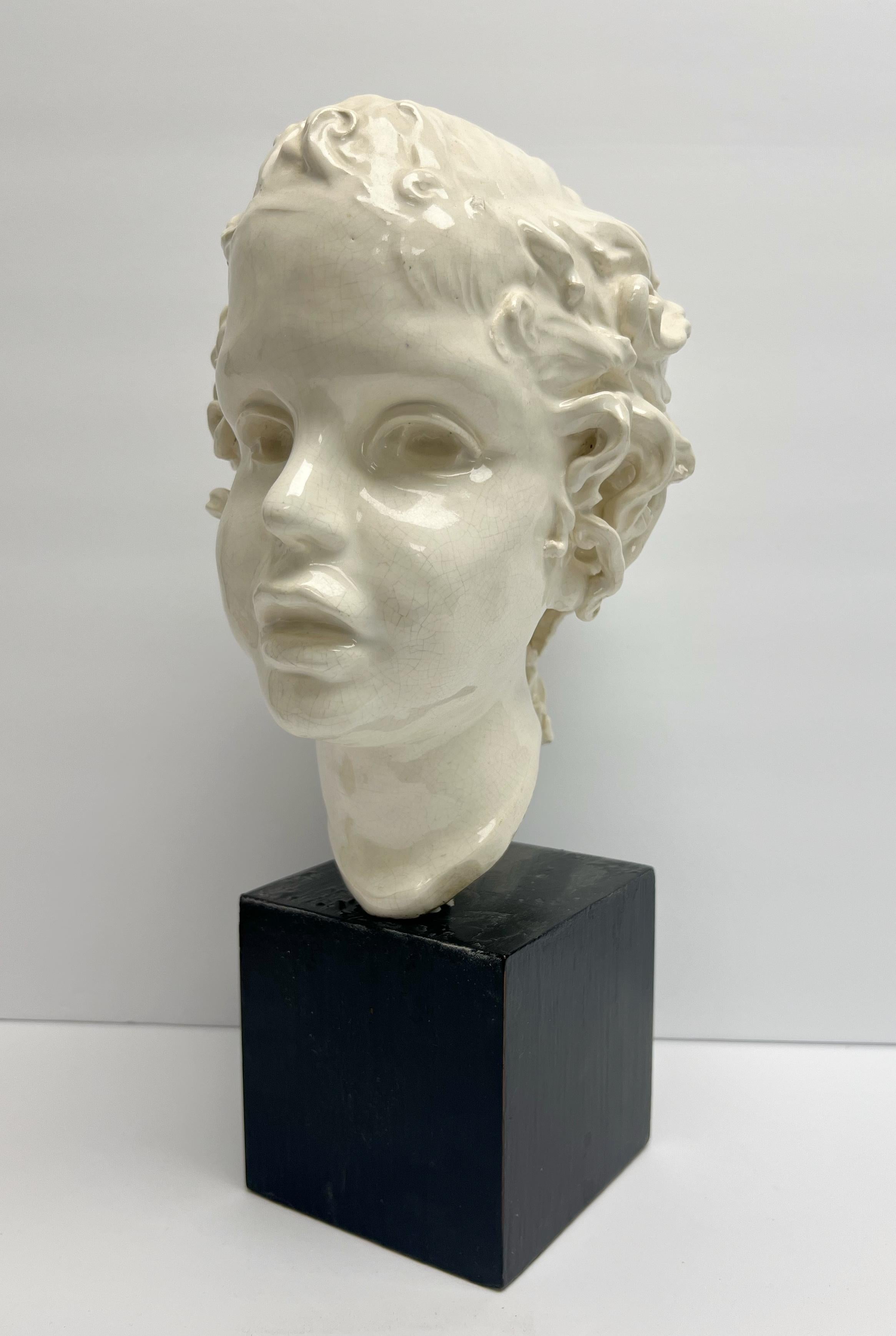 Escultura busto de terracota de John Sebastian Marchese en Bueno estado para la venta en Miami, FL