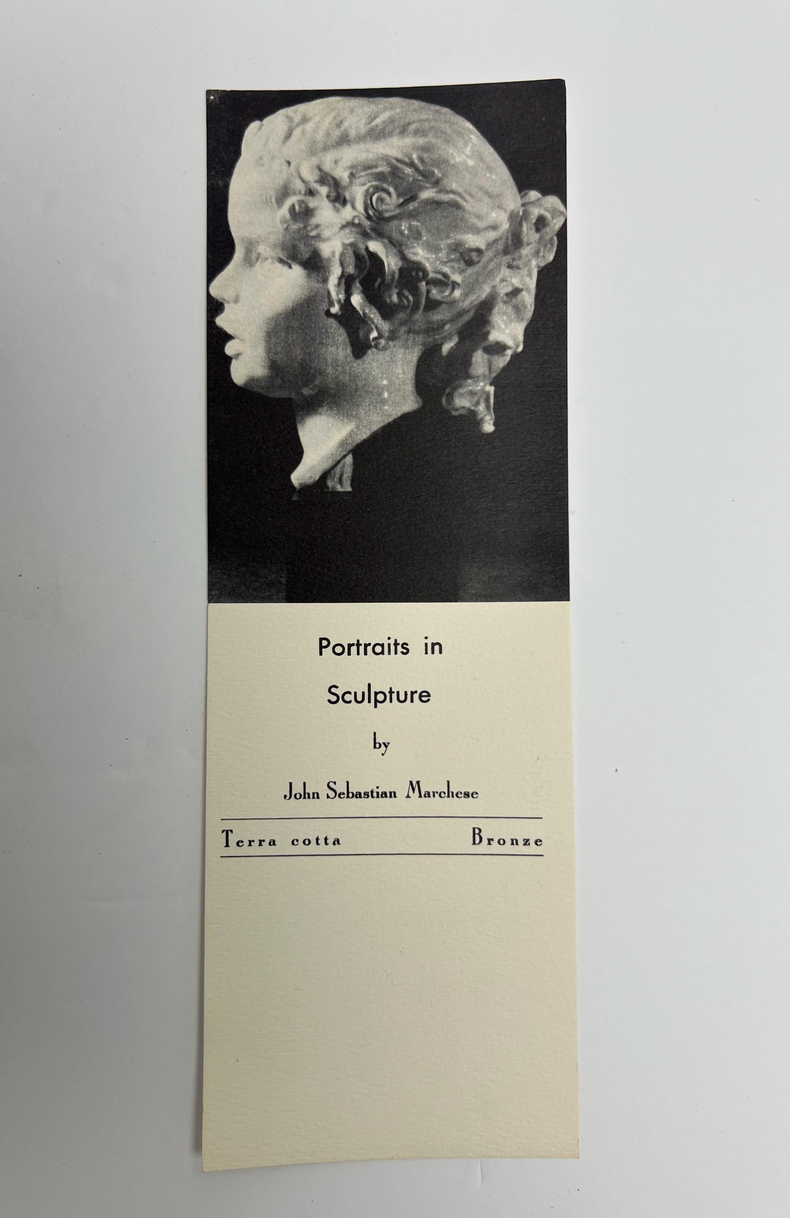 Escultura busto de terracota de John Sebastian Marchese en venta 1