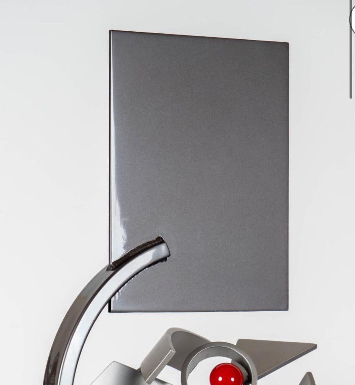 Abstract Sculpture by John Seeman, B. 1951, Untitled. Steel, paint, 2002; signed and dated 