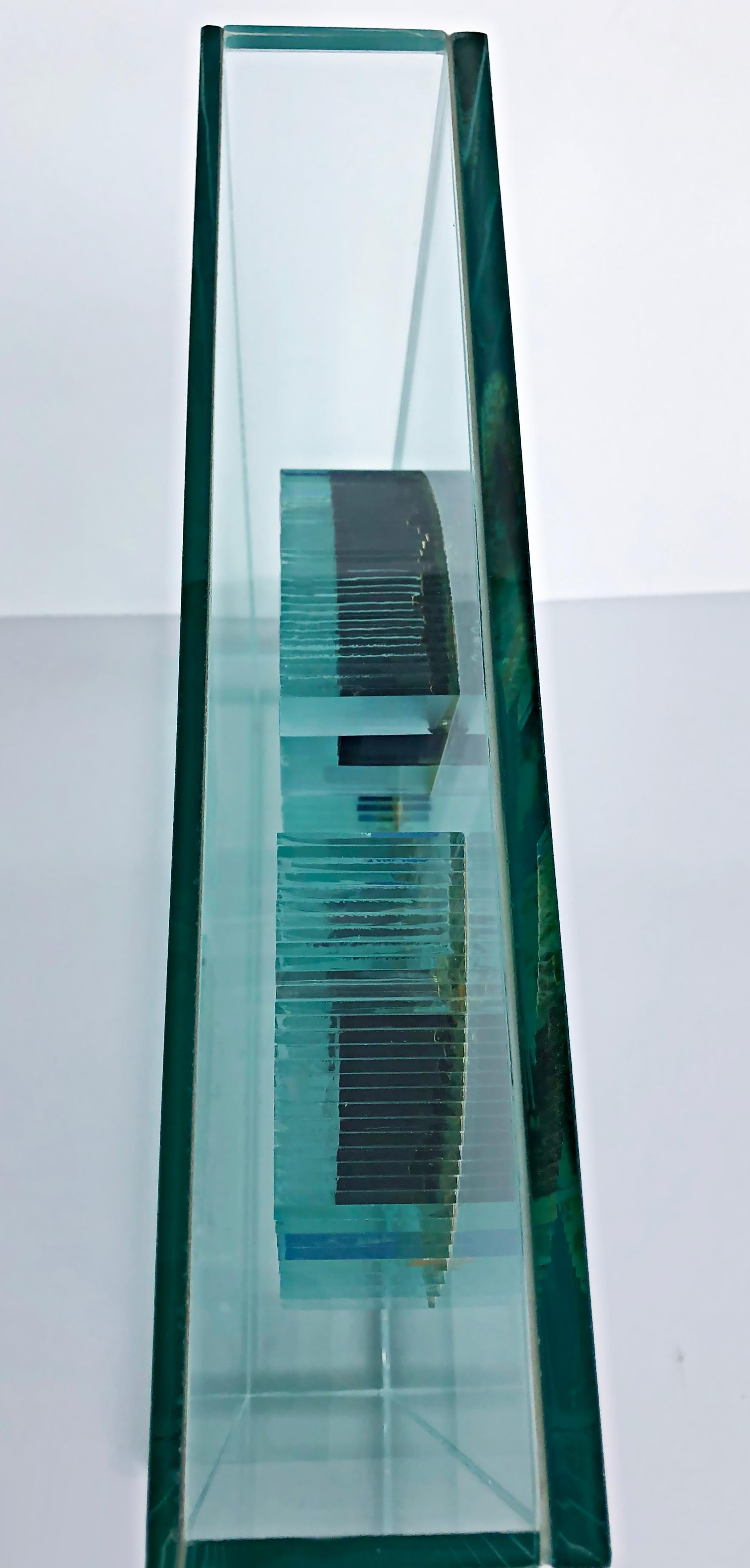 John Seitz Abstract Encased Glass Sculpture, Signed and Dated 1985 5