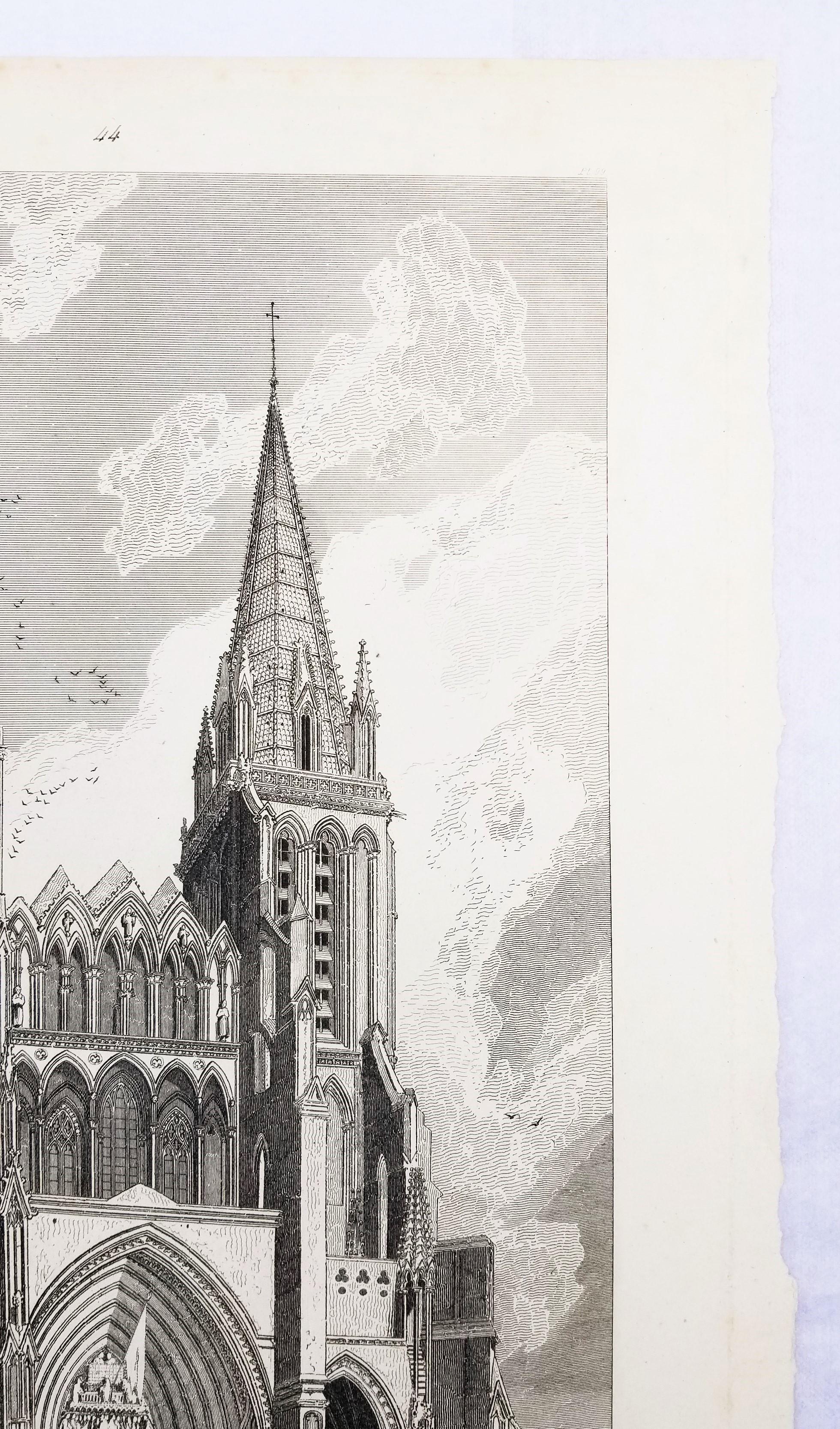 Cathedral Church of Notre Dame, at Séez /// John Sell Cotman Architectural Print For Sale 5