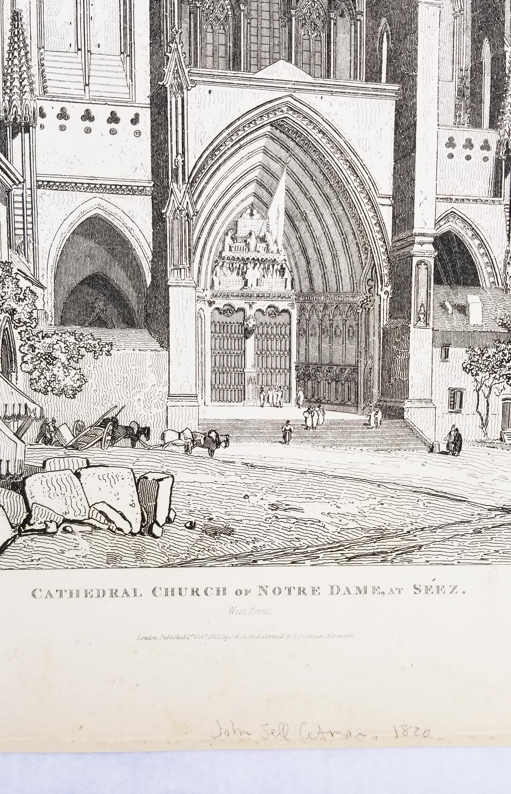Cathedral Church of Notre Dame, at Séez /// John Sell Cotman Architectural Print For Sale 8