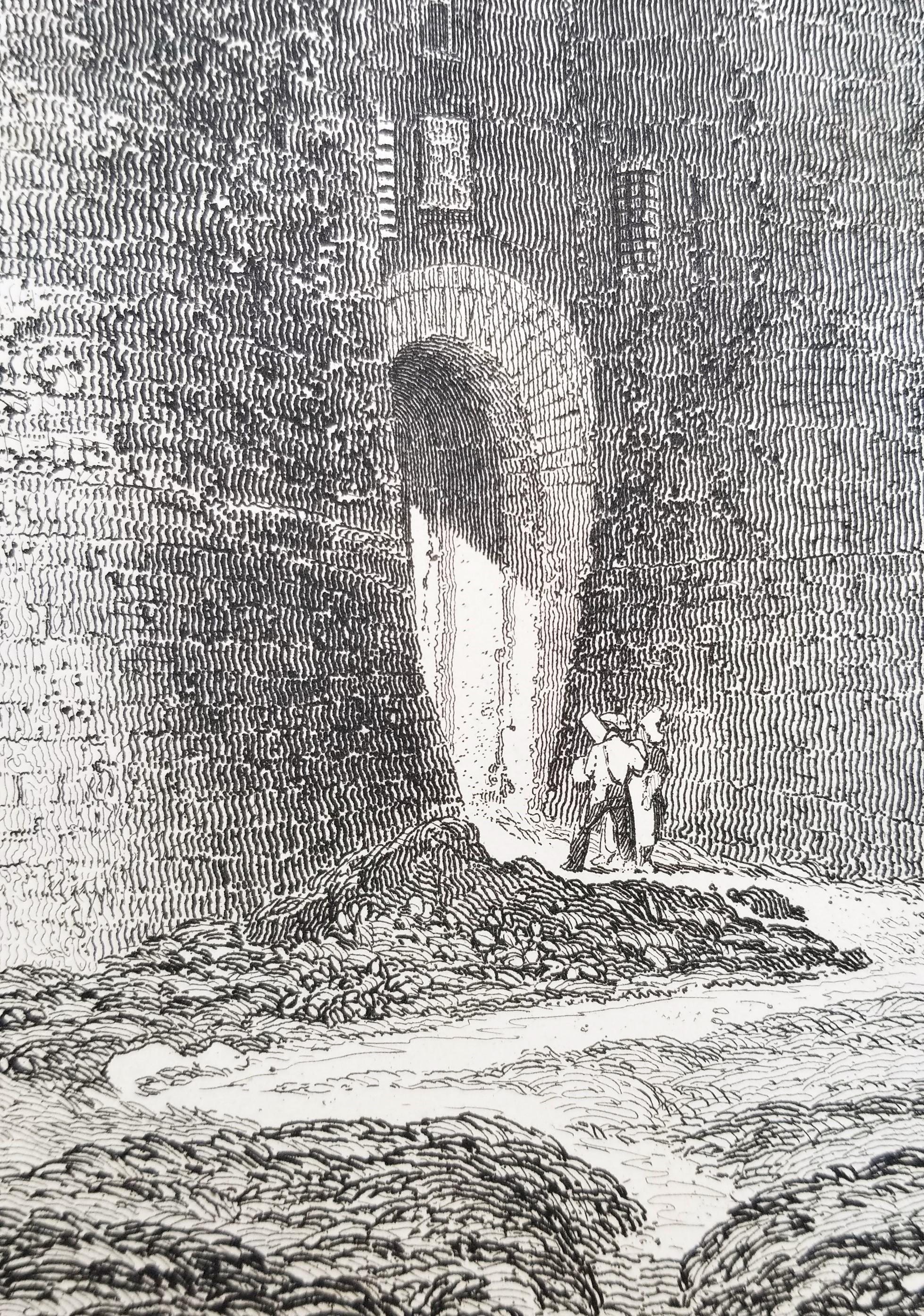 Entrada al castillo de Tancarville /// Grabado arquitectónico de John Sell Cotman en venta 11