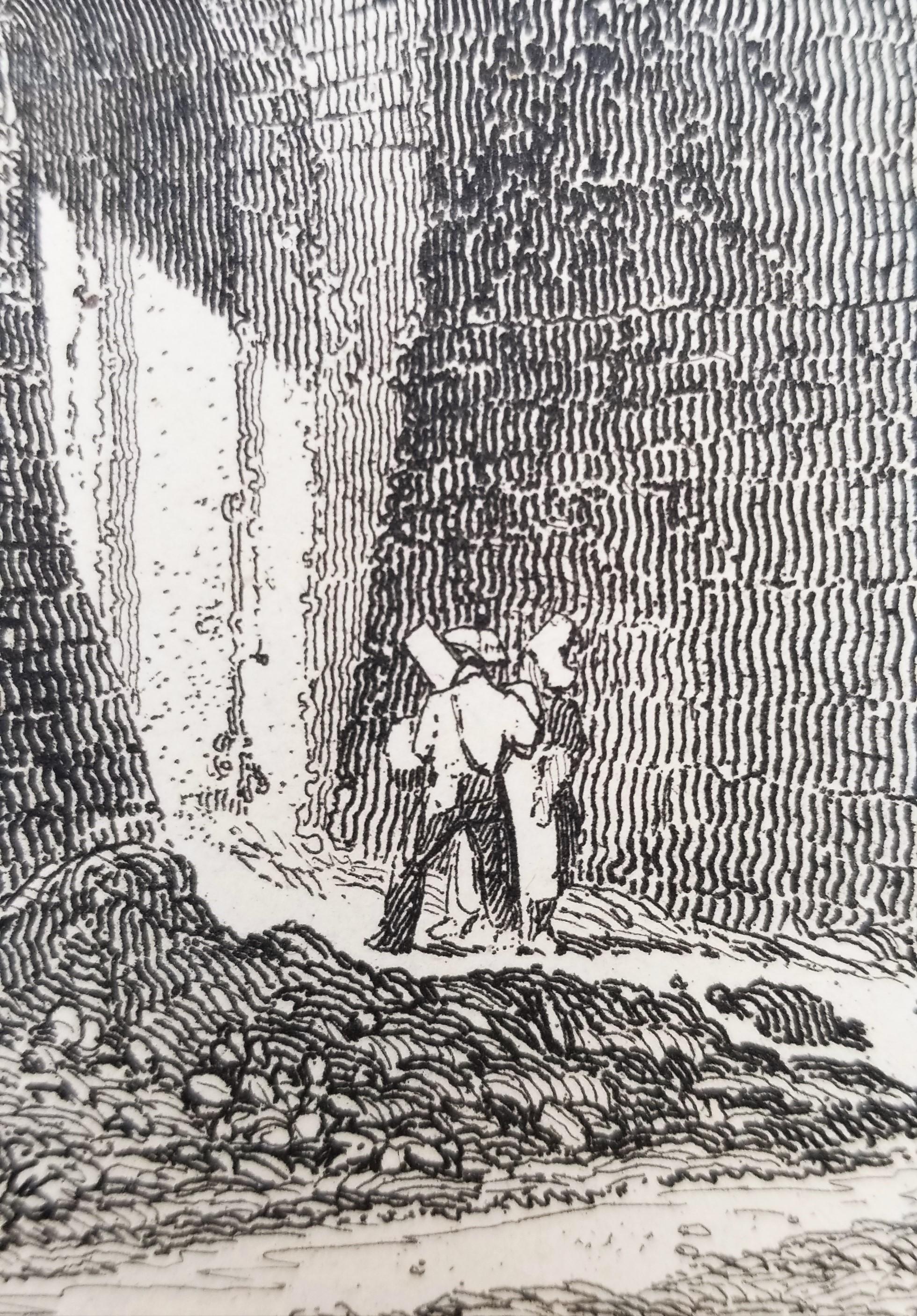 Entrada al castillo de Tancarville /// Grabado arquitectónico de John Sell Cotman en venta 12