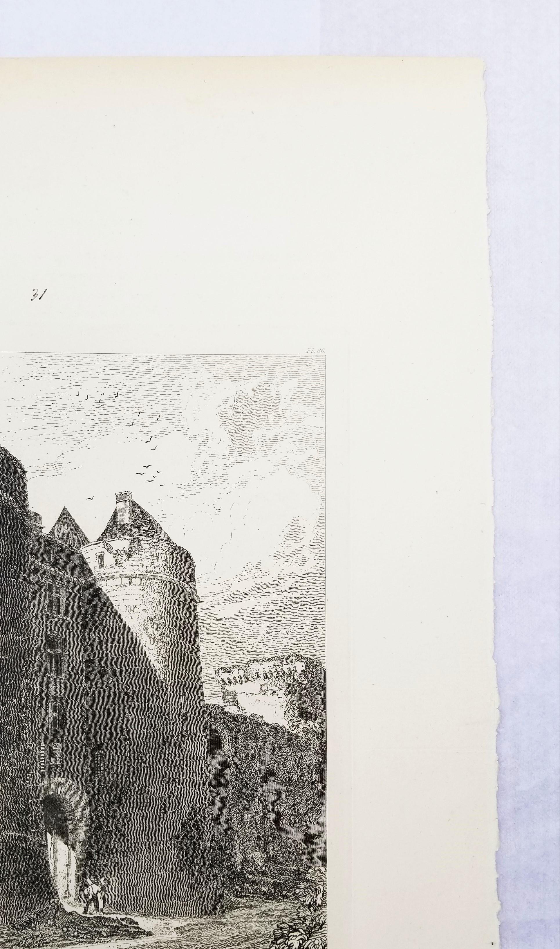Entrada al castillo de Tancarville /// Grabado arquitectónico de John Sell Cotman en venta 5