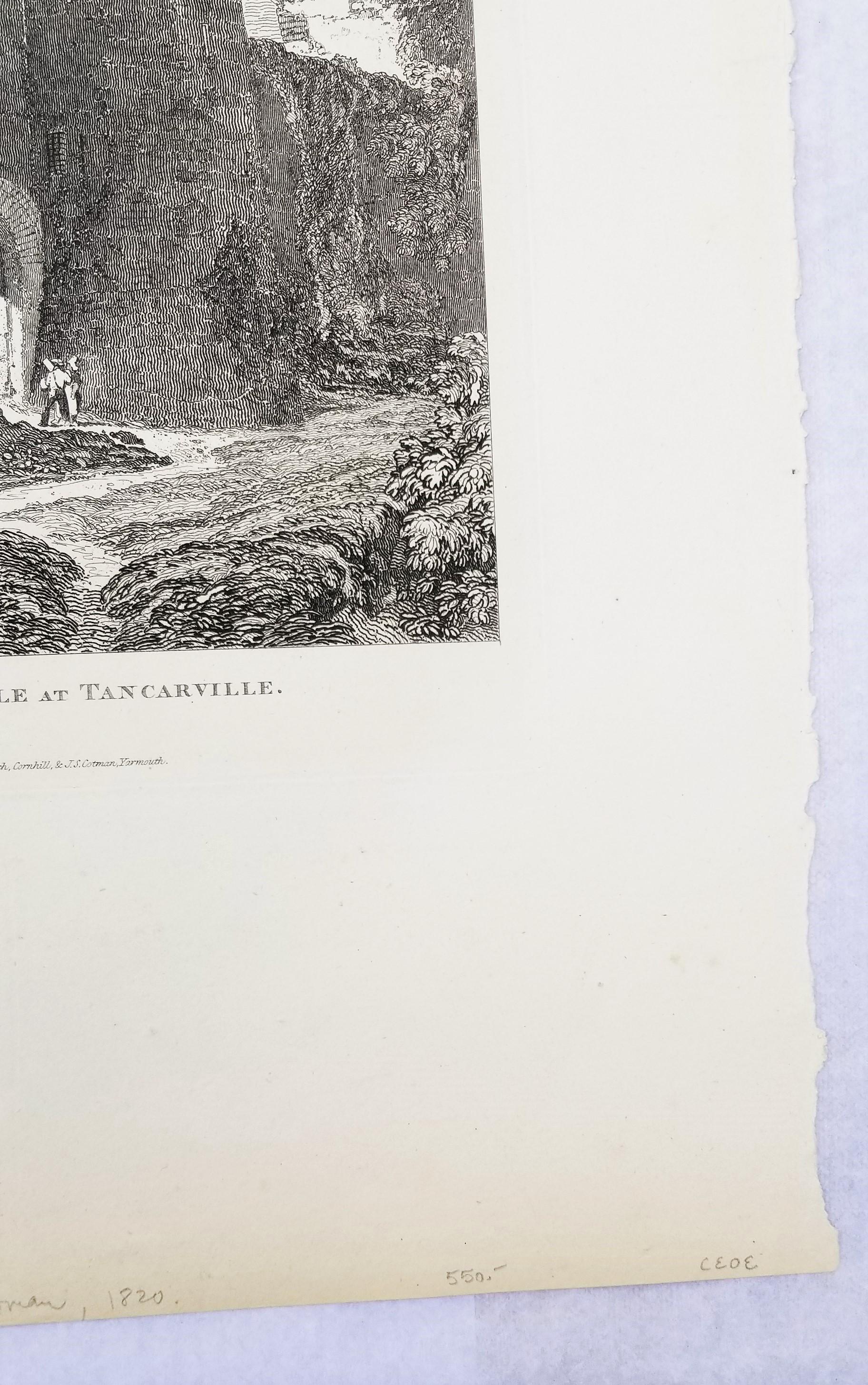 Entrada al castillo de Tancarville /// Grabado arquitectónico de John Sell Cotman en venta 6