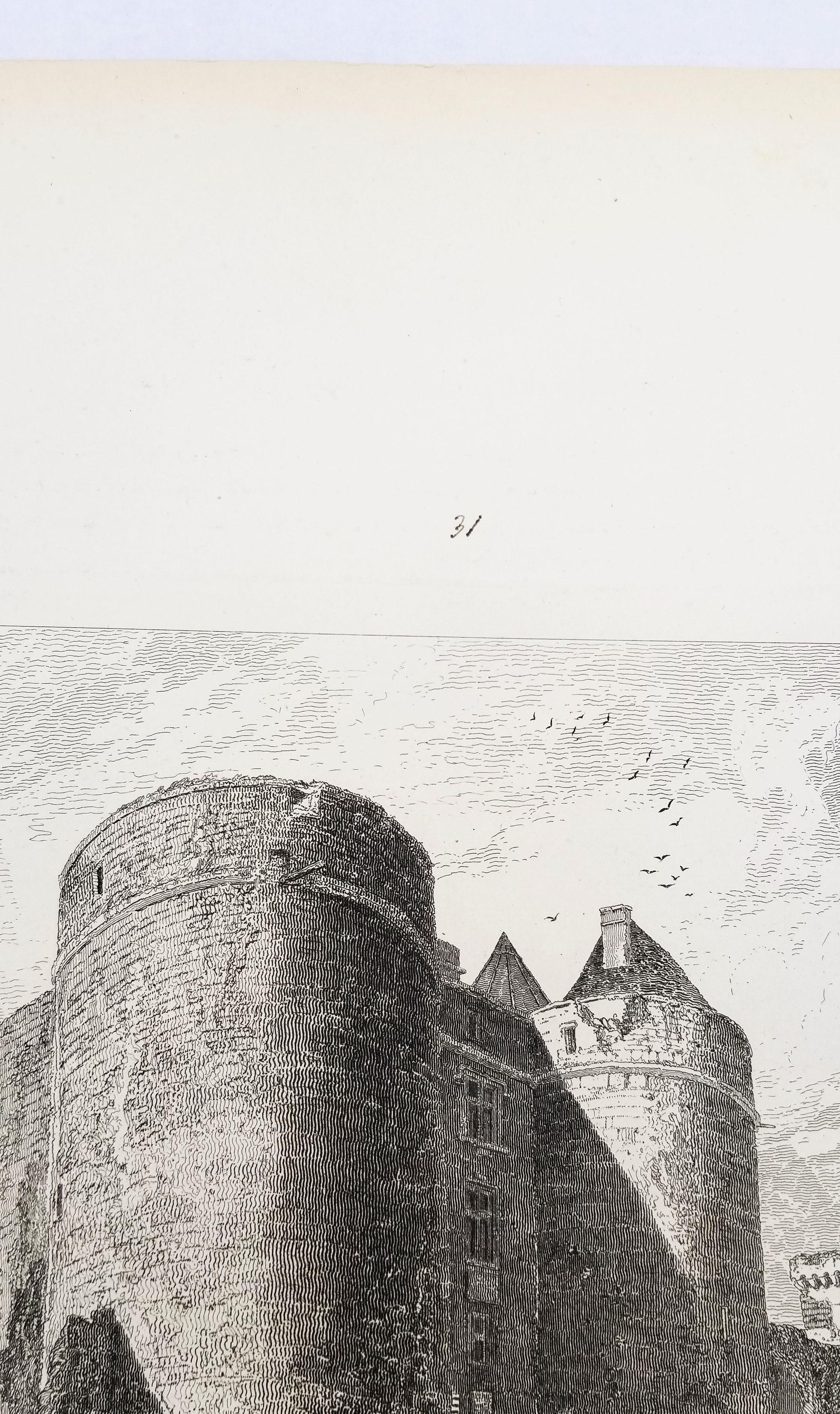 Entrada al castillo de Tancarville /// Grabado arquitectónico de John Sell Cotman en venta 7