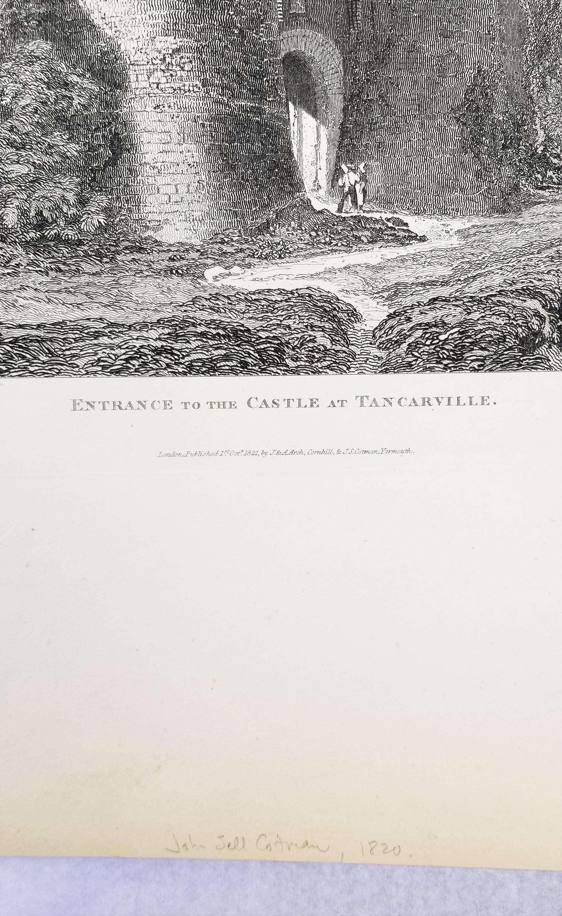 Entrada al castillo de Tancarville /// Grabado arquitectónico de John Sell Cotman en venta 8