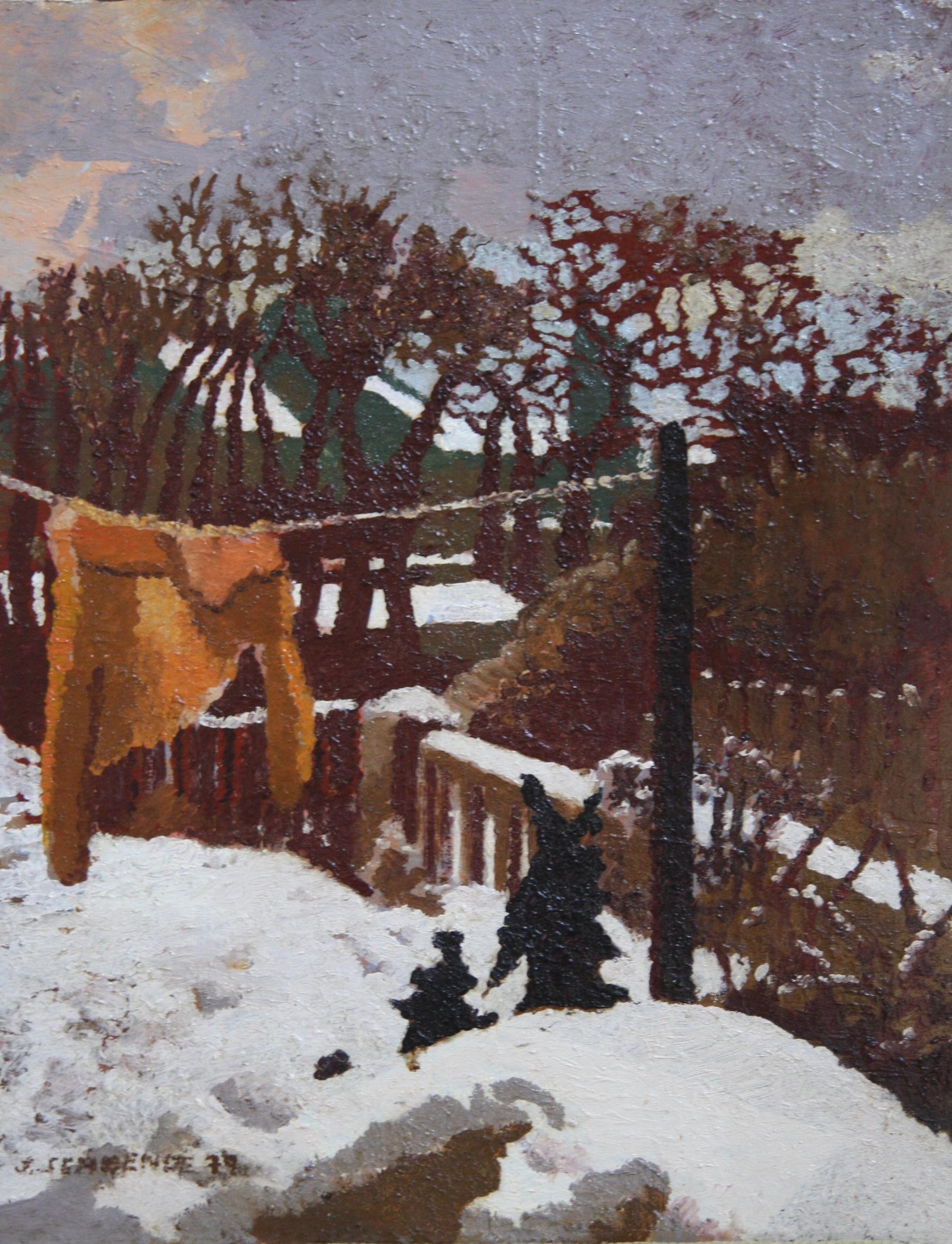 John Semmence Landscape Painting – Winter-Wäsche