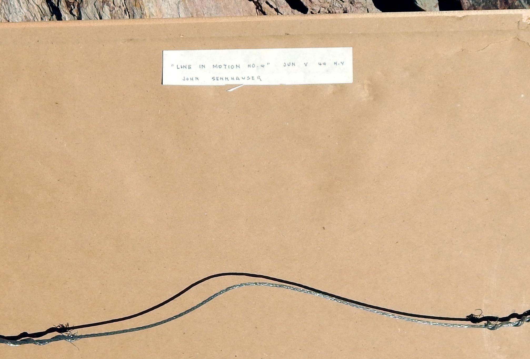 Drawing géométrique abstrait à l'encre et stylo à crayon de John Sennhauser, 1944 Excellent état - En vente à Phoenix, AZ