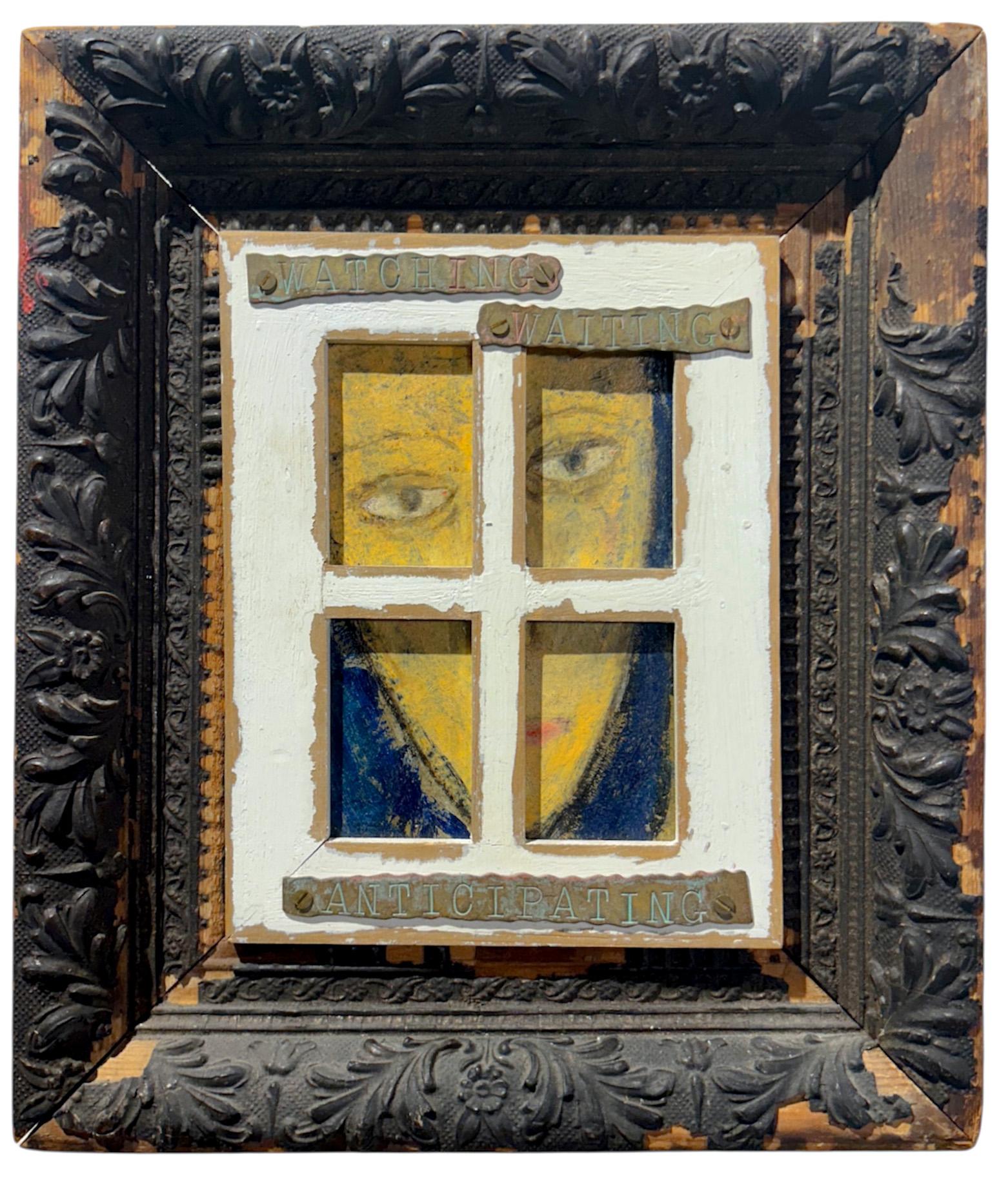 Watching, Waiting, Anticipating, Original Oil Painting, Framed