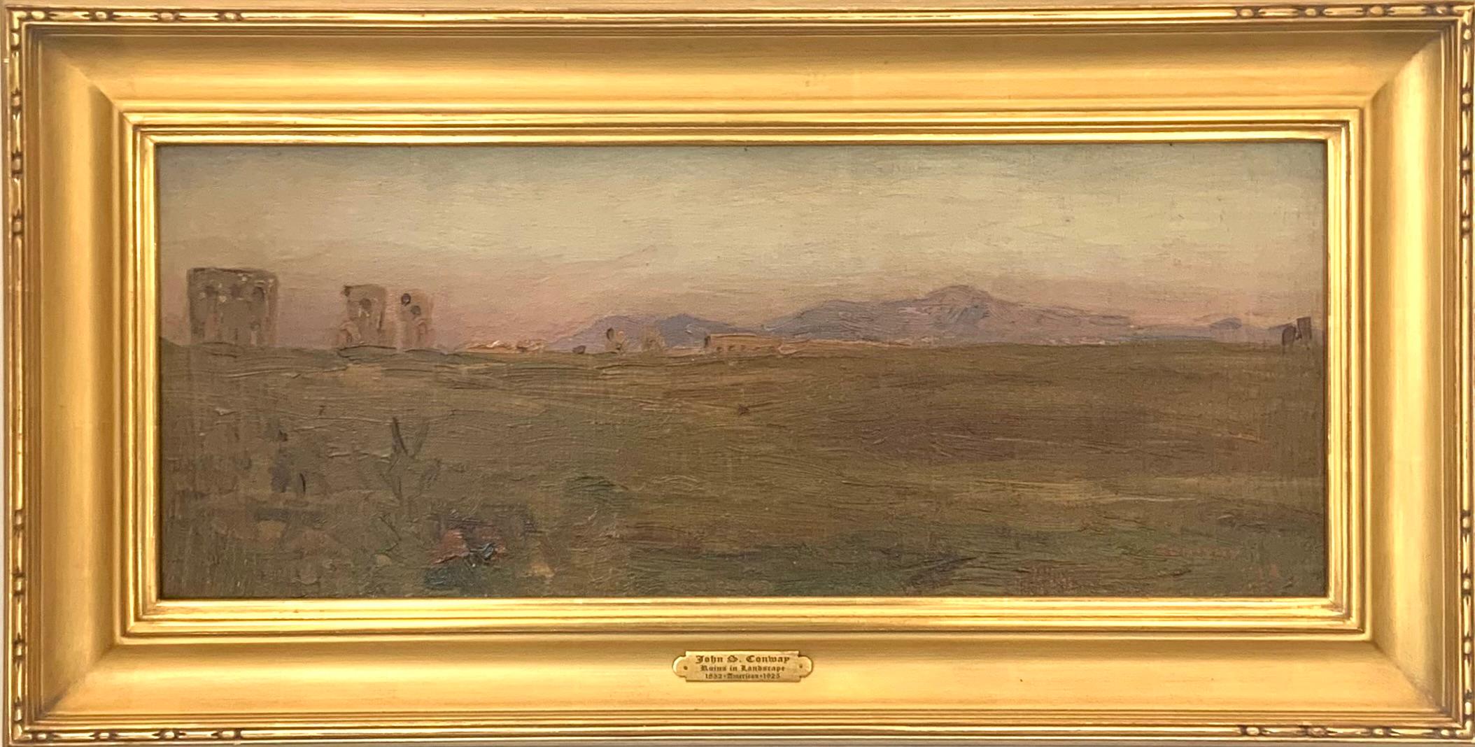 John Severinus Conway Landscape Painting - “Ruins in a Landscape”