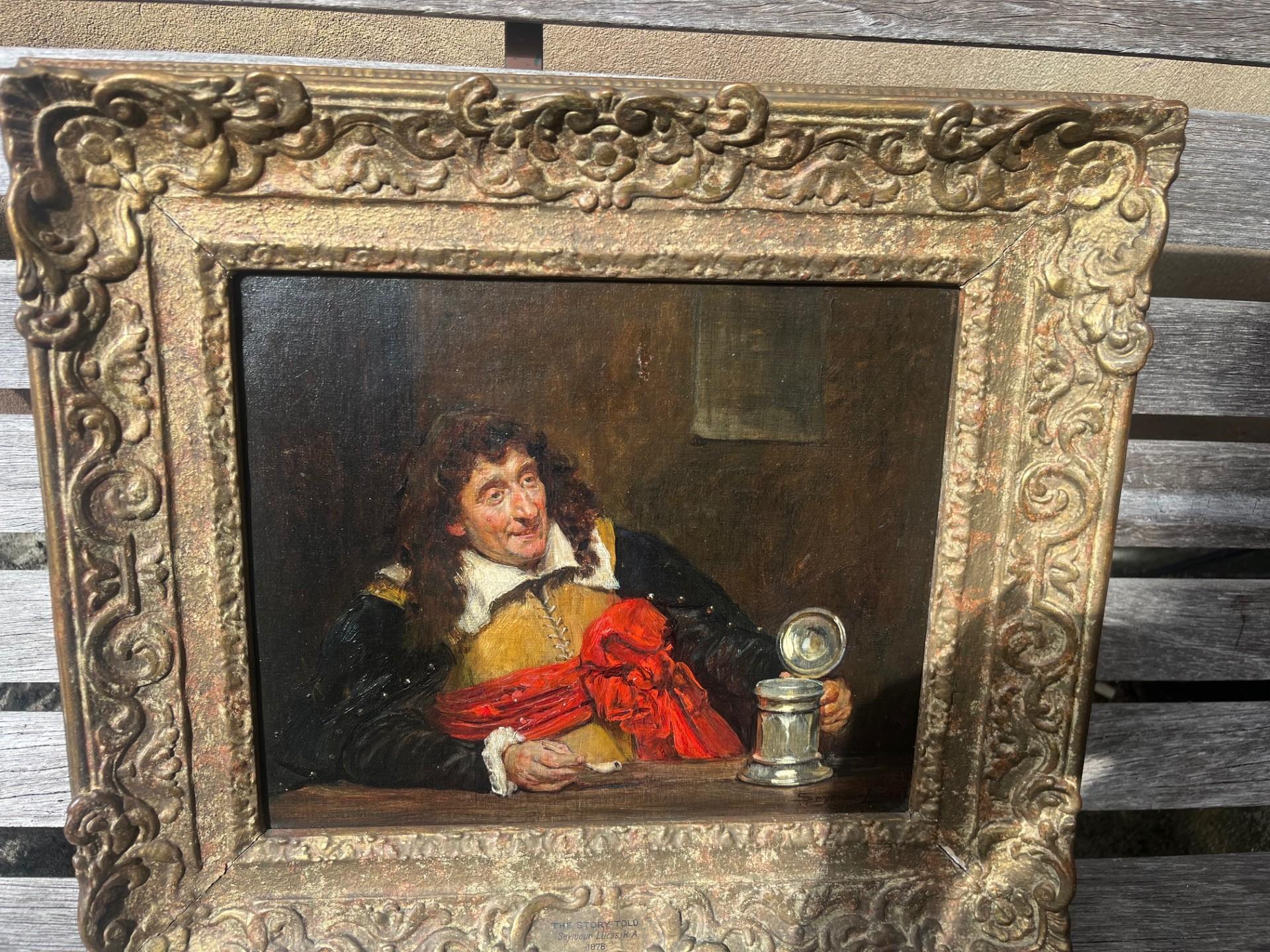 Victorian Male Realistic Portrait Oil Painting of Cavalier in Period Costume For Sale 4