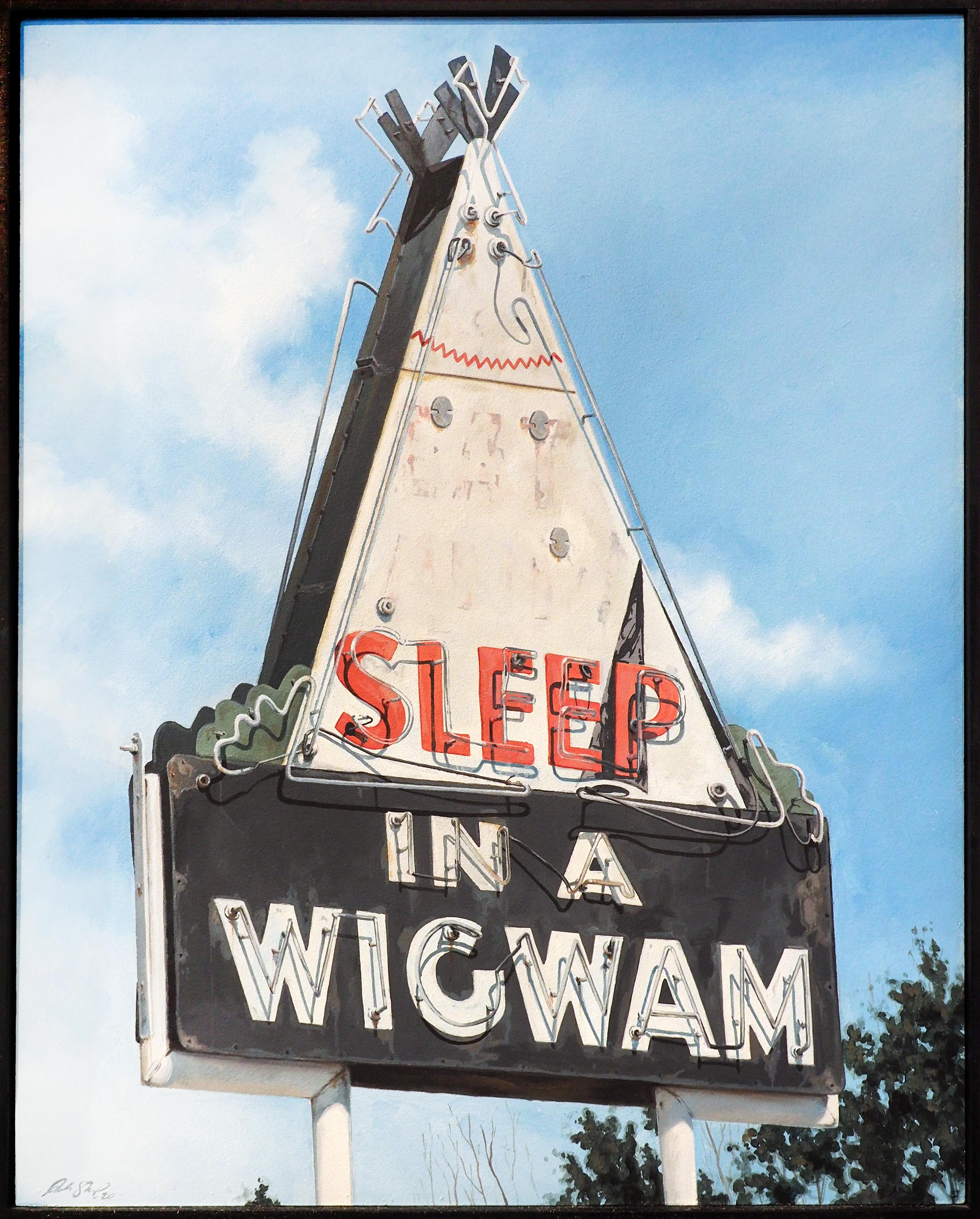 Sleep in a Wigwam - Painting by John Sharp