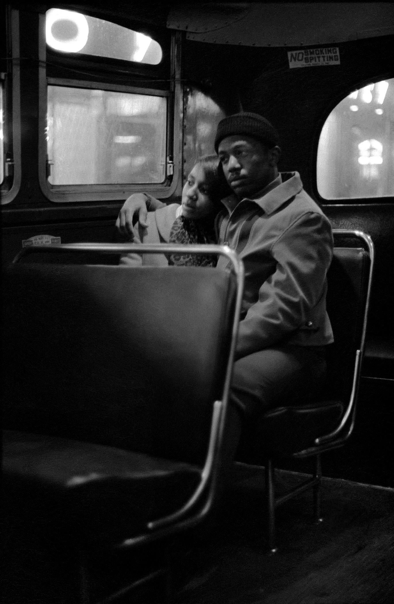 John Simmons Black and White Photograph - Love On The Bus, Chicago