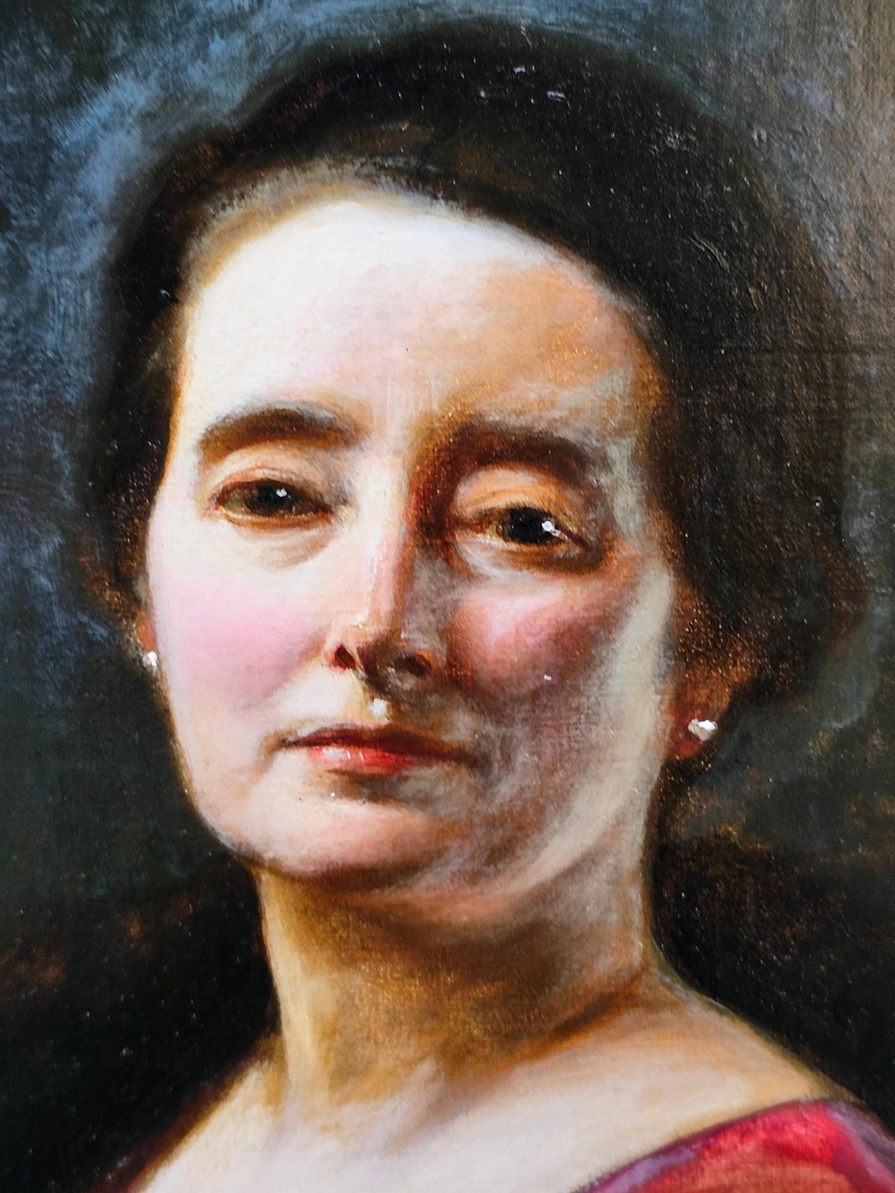 Portrait of an Edwardian Lady - British American art portrait oil painting - Realist Painting by John Singer Sargent