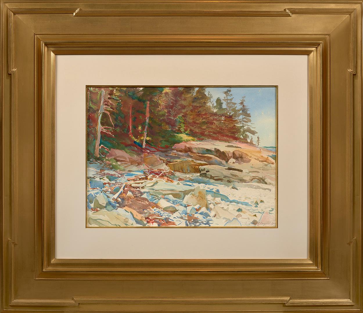 Spiaggia di Ryefield, Ironbound Island, Maine, 1922 - Painting di John Singer Sargent