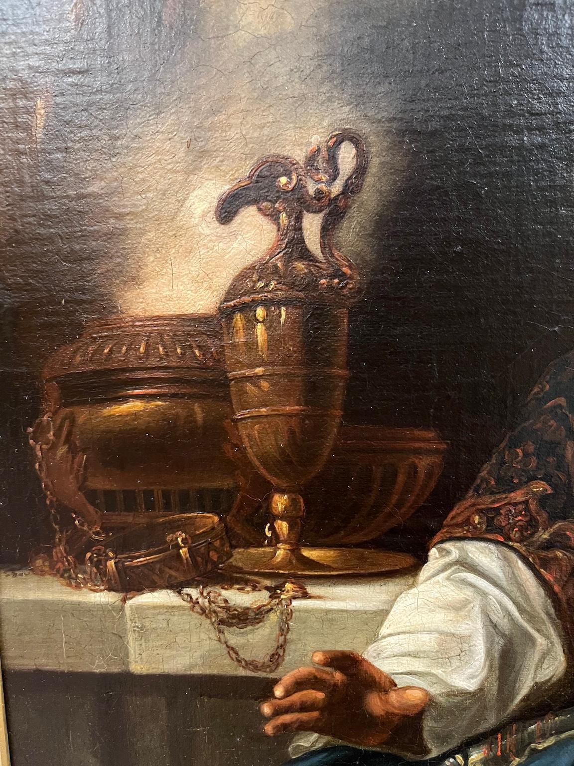 19th century English biblical religious figurative painting - Brown Interior Painting by John Singleton Copley