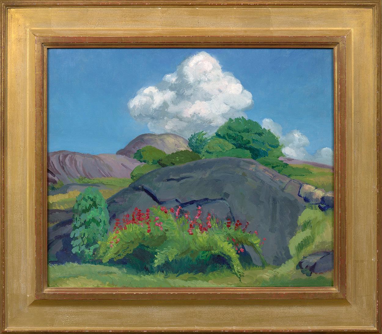 Weiße Wolken und Felsen  – Painting von John Sloan