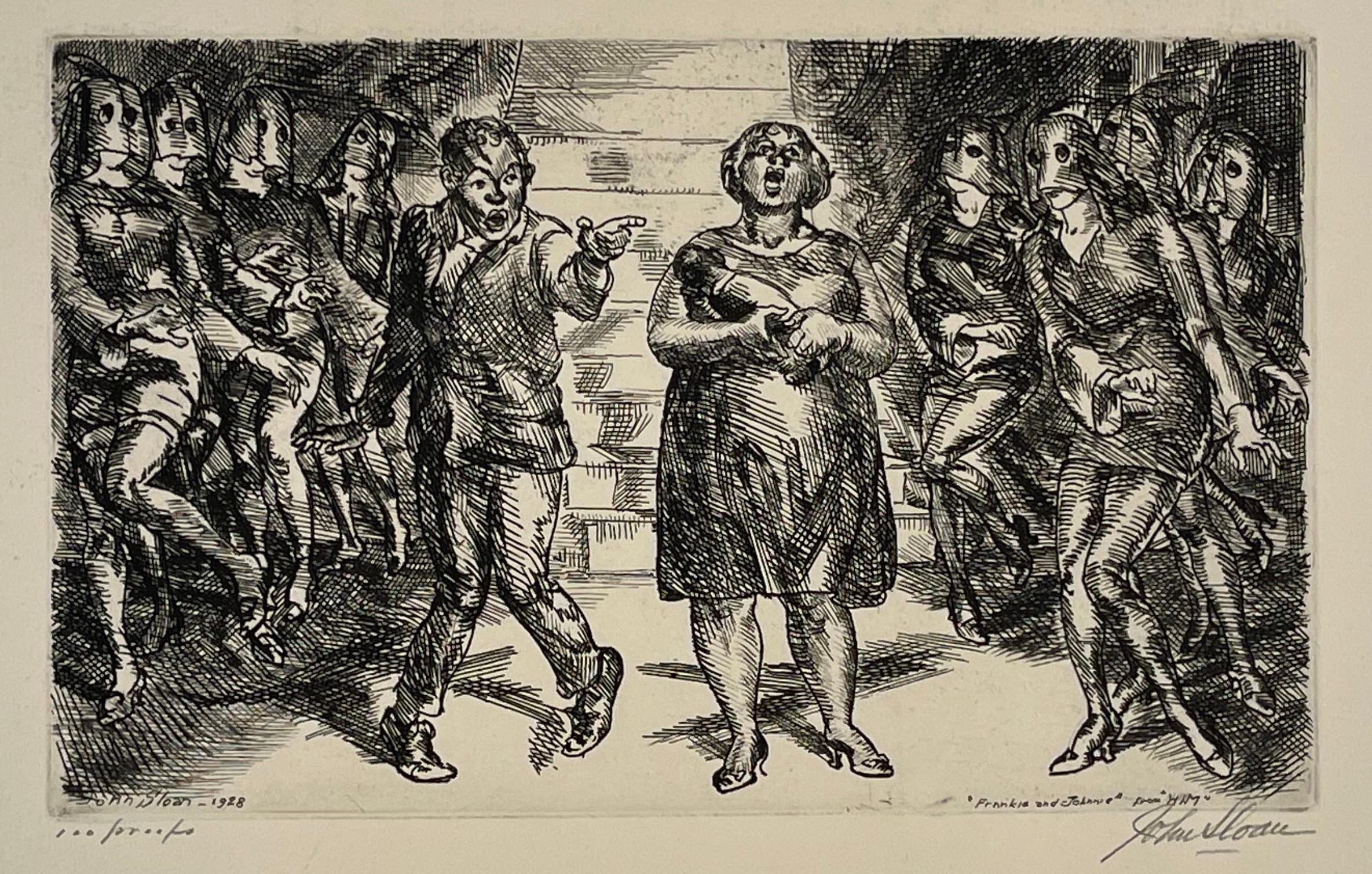 John Sloan Figurative Print – FRANKIE UND JOHNNIE oder HIM