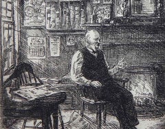 John Sloan Etching, 1916, "McSorley's Back Room"
