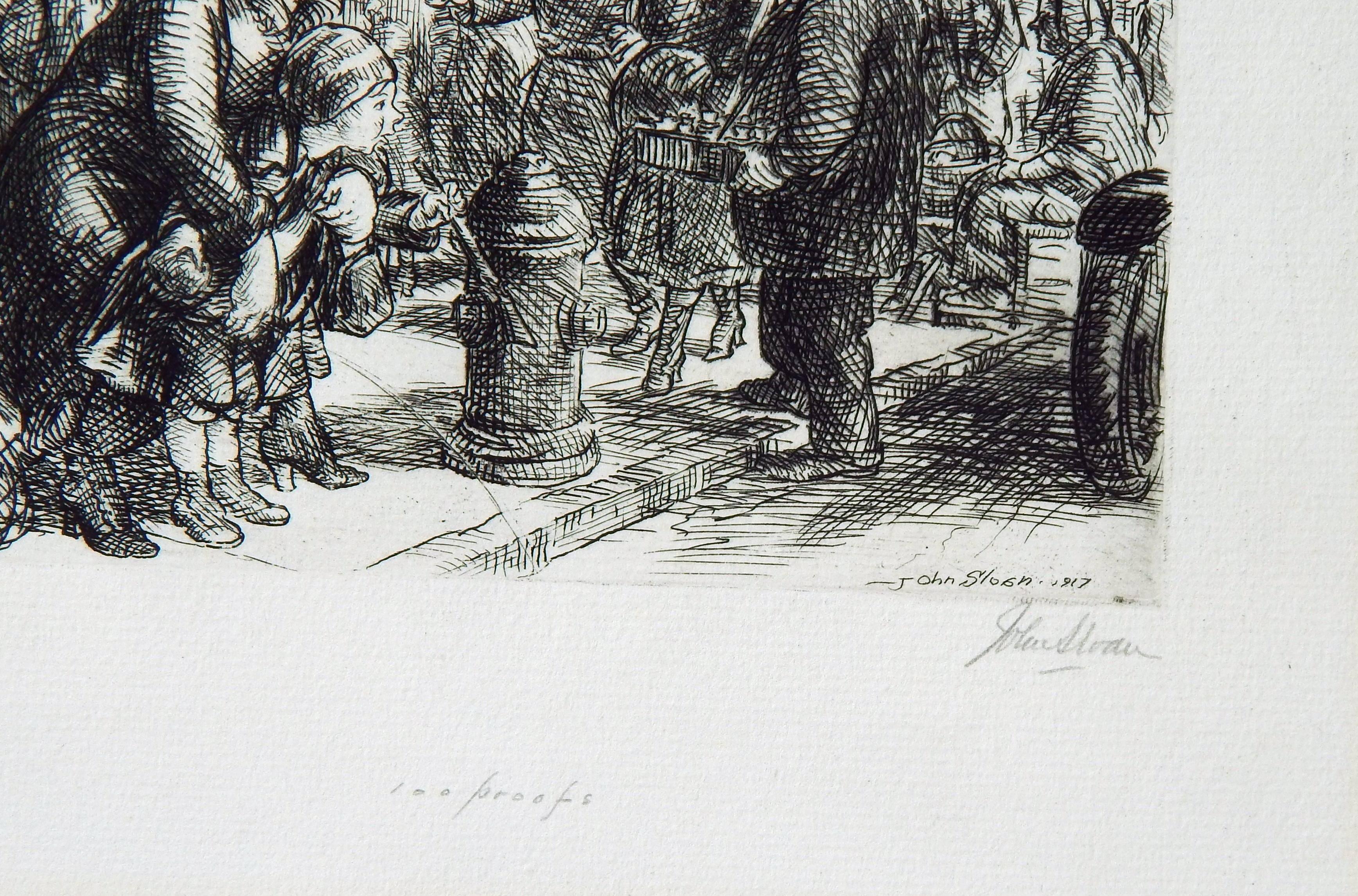 John Sloan Original Etching, 1917, 