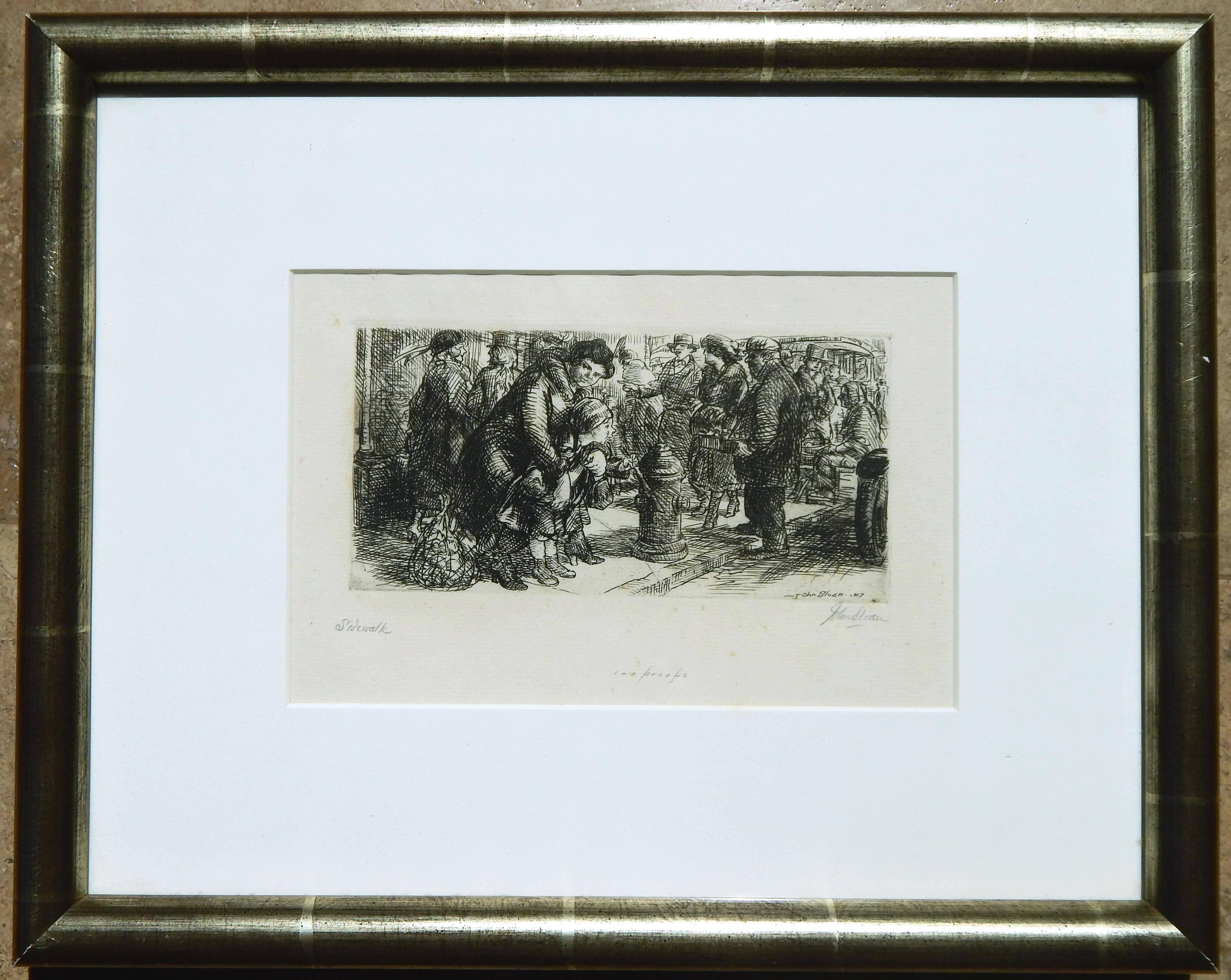 John Sloan Original Etching, 1917, 