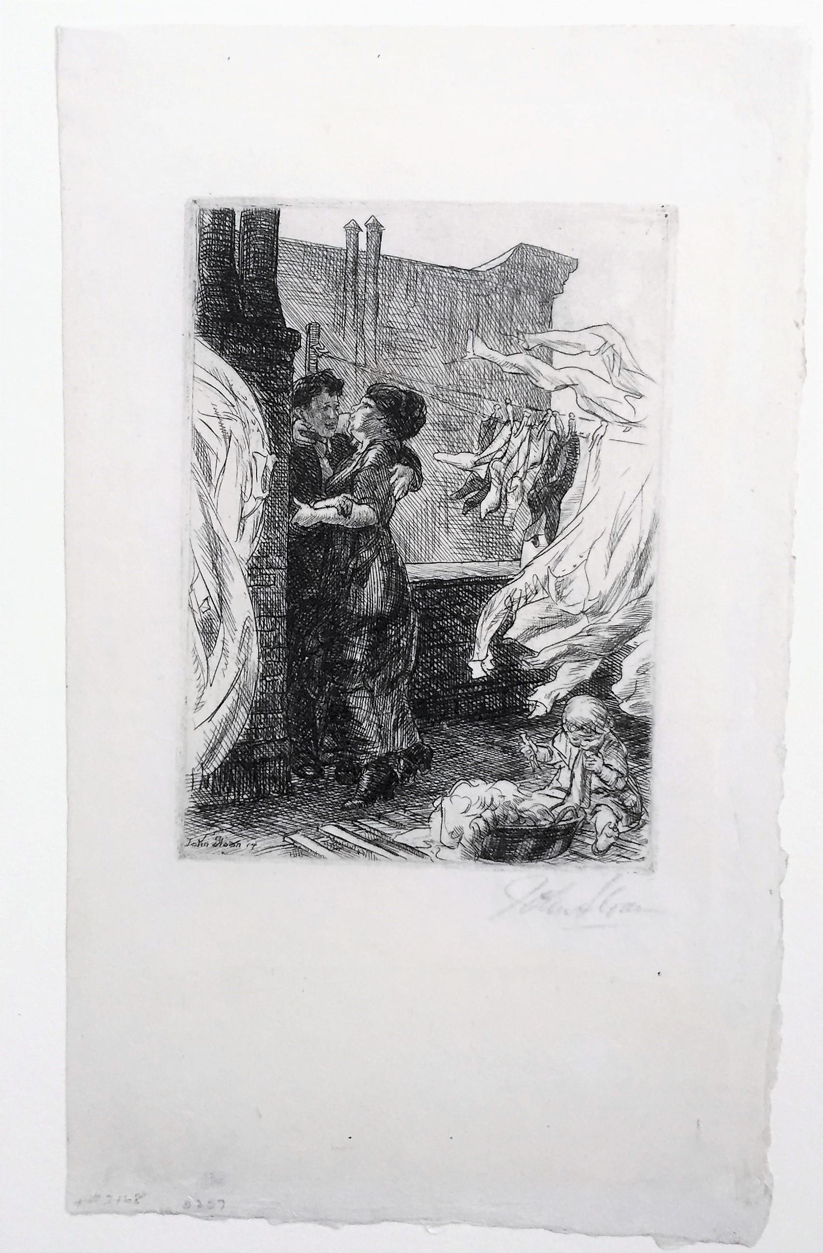 Love on the Roof. - Print by John Sloan