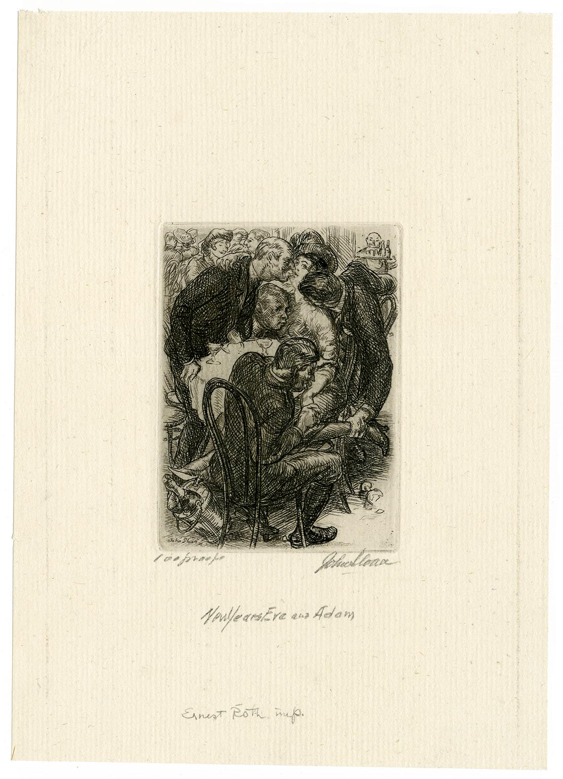 Eve et Adam des Nouvel Ans - Print de John Sloan