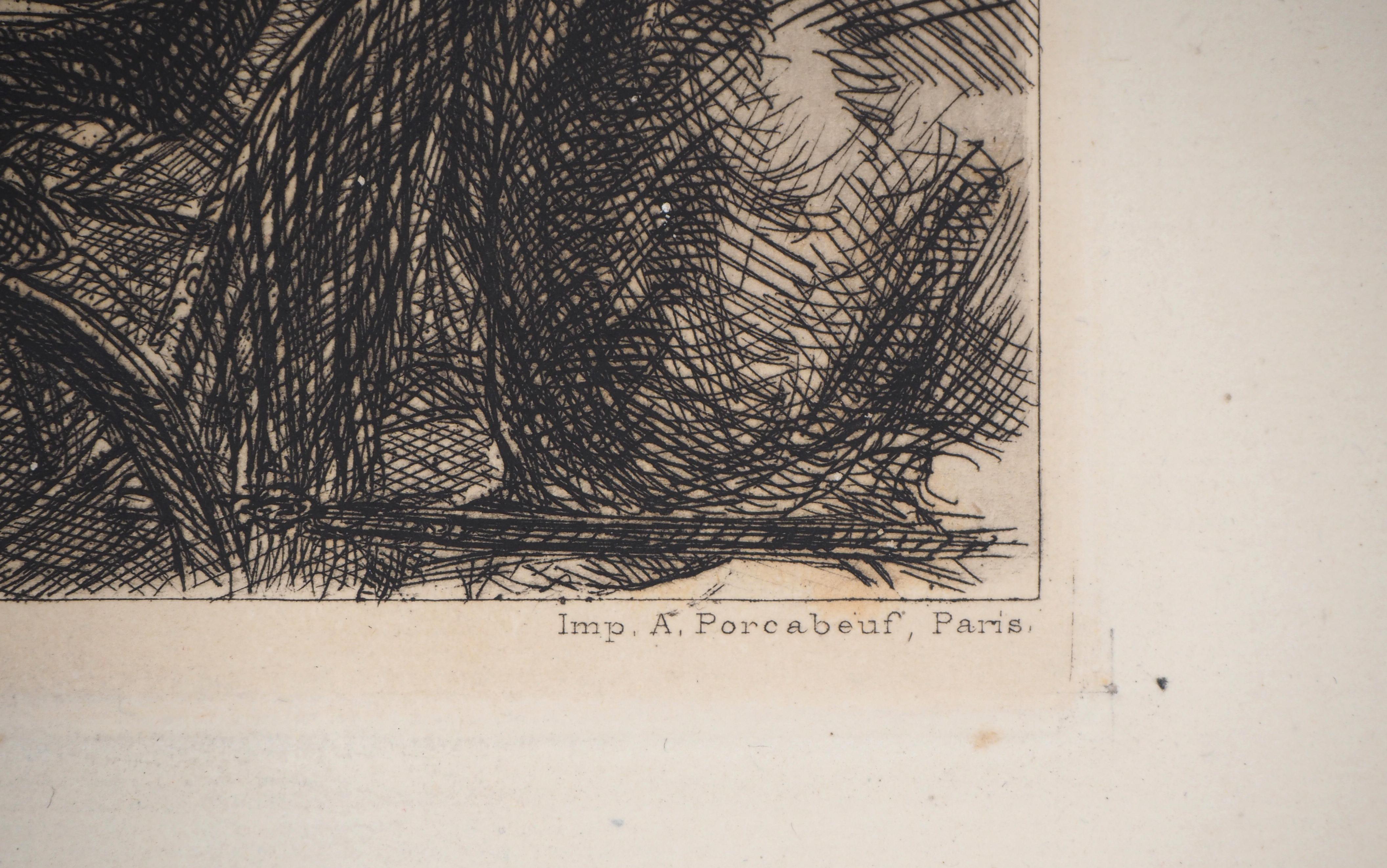 New York, Fith Avenue Critics - Original etching (Morse #128) - American Realist Print by John Sloan