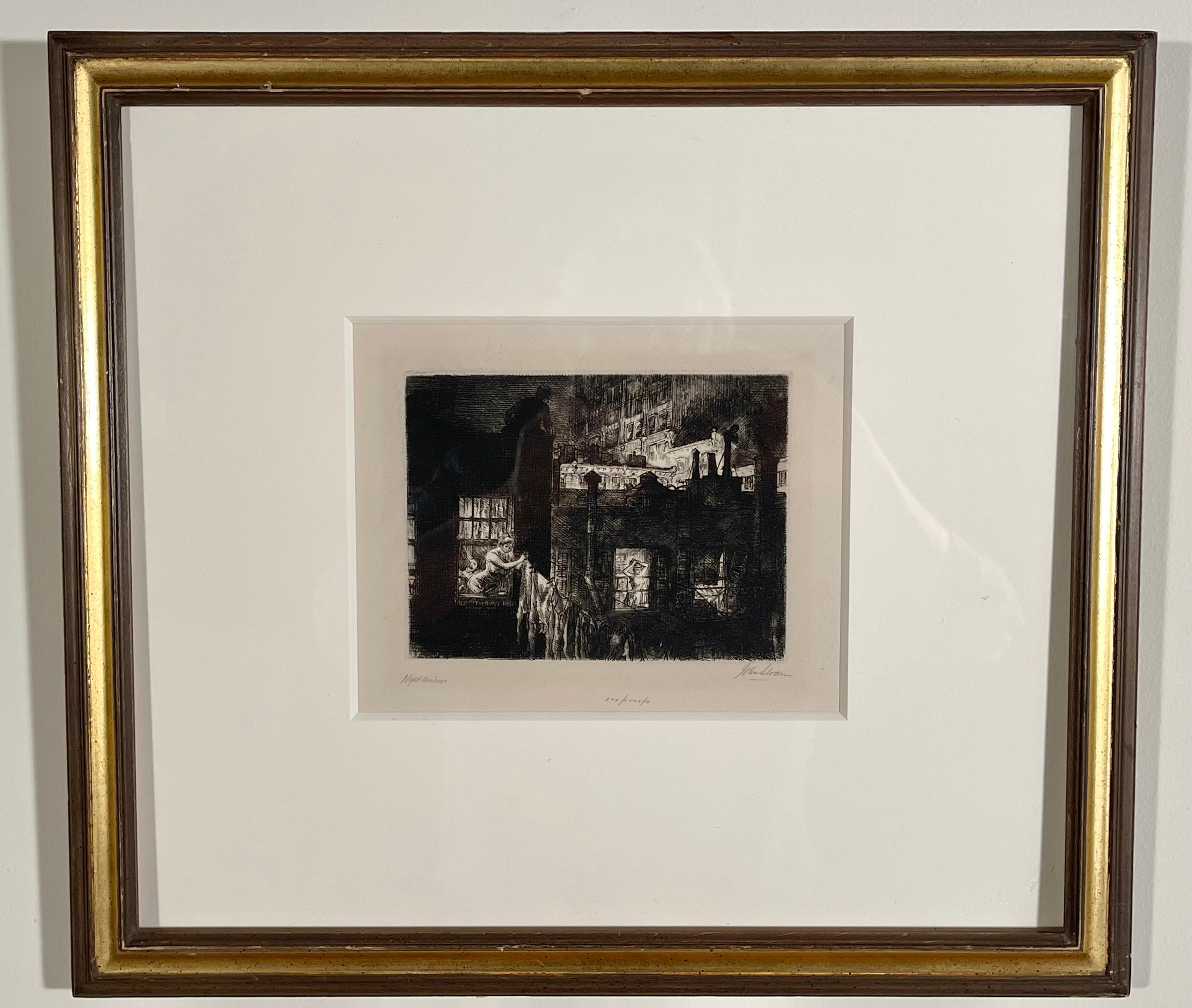 FINESTRE NOTTURNE - Print di John Sloan