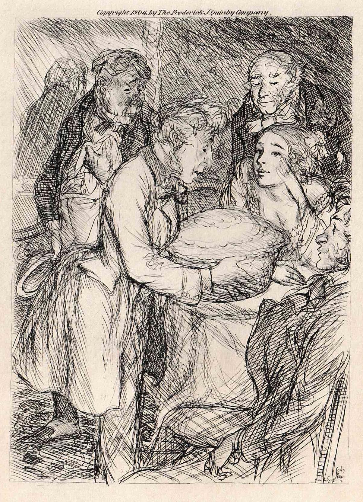 Figurative Print di John Sloan - La torta silenziosa