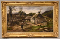 Antique Oil Painting by John Smart "Hame aye Hame"