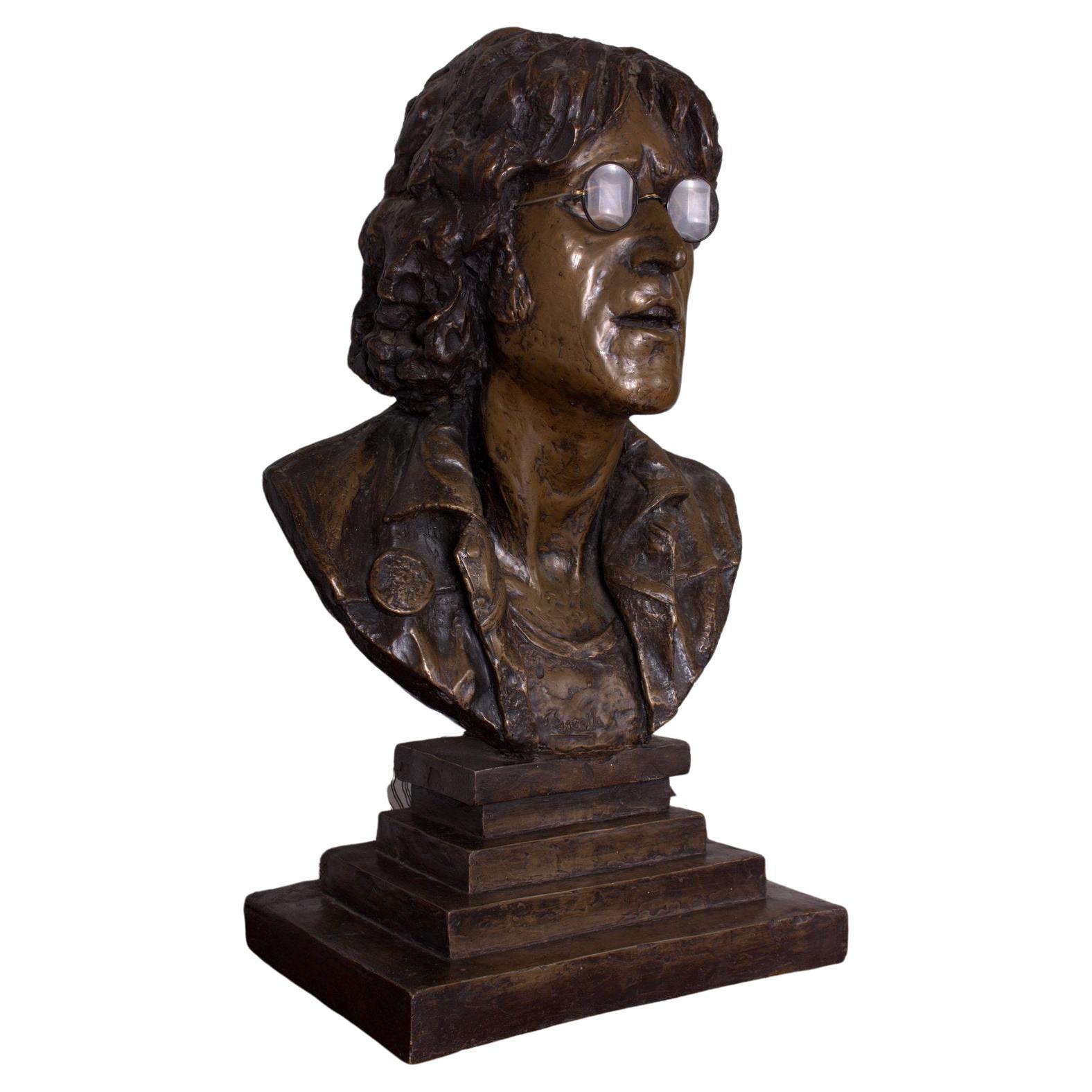 John Somerville ARTWORK JOHN LENNON  SCULPTURE BUST signed by artist : unique 