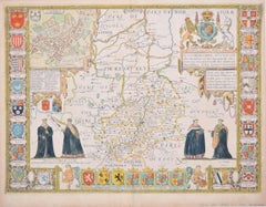 Cambridgeshire map 17th century engraving by John Speed