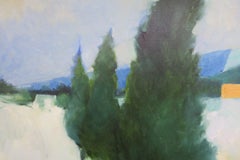 (1942-2022) Großes Original-Ölgemälde FRENCH LANDSCAPE, POST IMPRESSIONIST, Original
