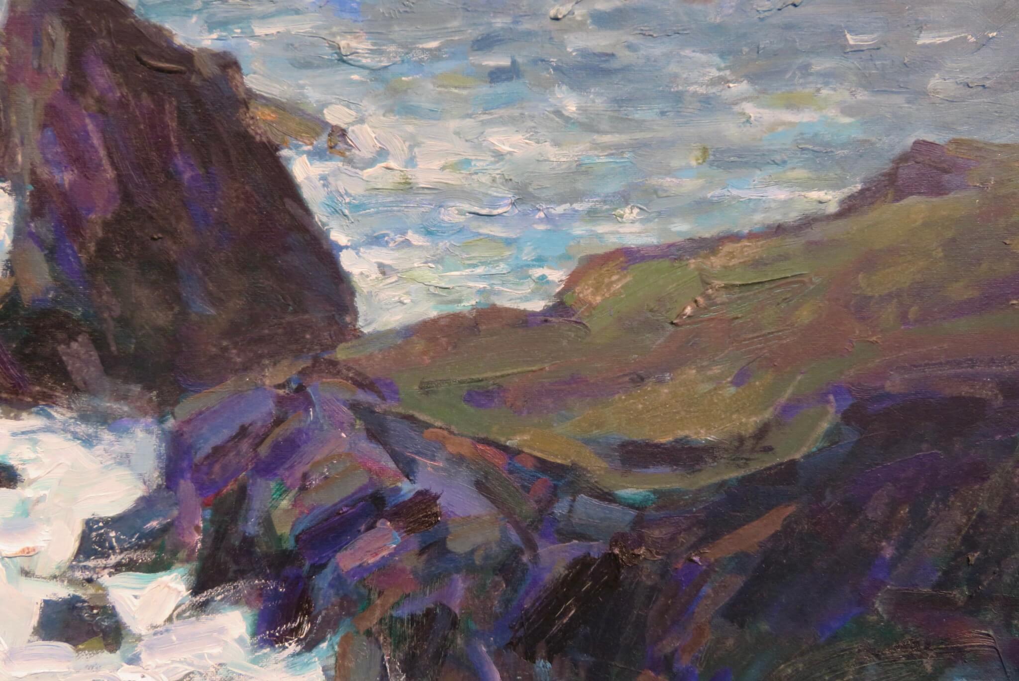 Original-Ölgemälde Impressionistische Meereslandschaft in Öl von John Speirs (English 1942-2022) im Angebot 5