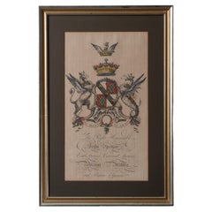 John Spencer Heraldic Coat of Arms Engraving, 18th Century