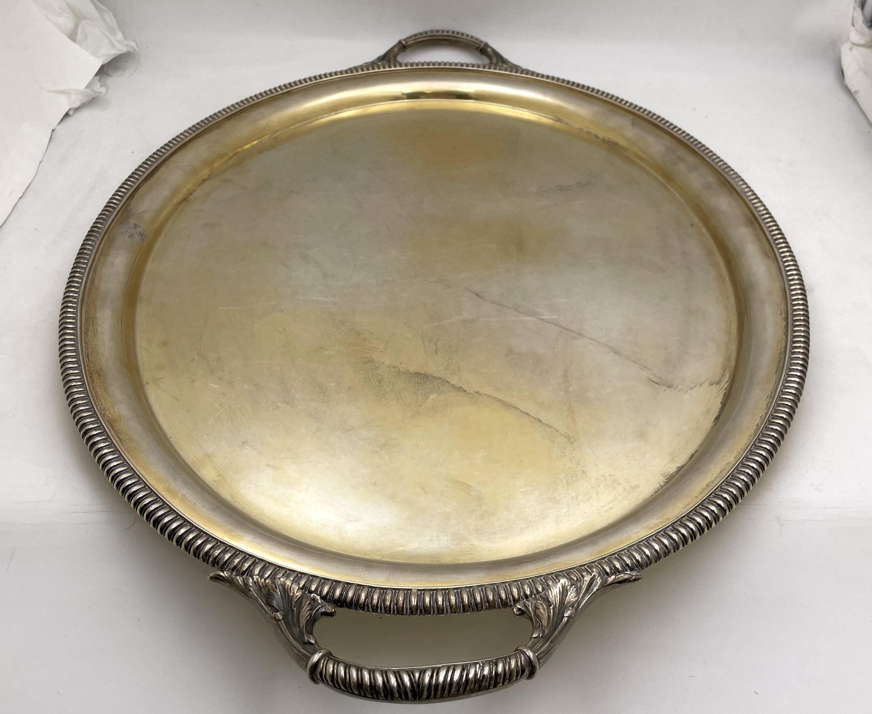Mid-20th Century John Spink Irish Large Gilt Sterling Silver 1939 Bar Tray in Regency Style
