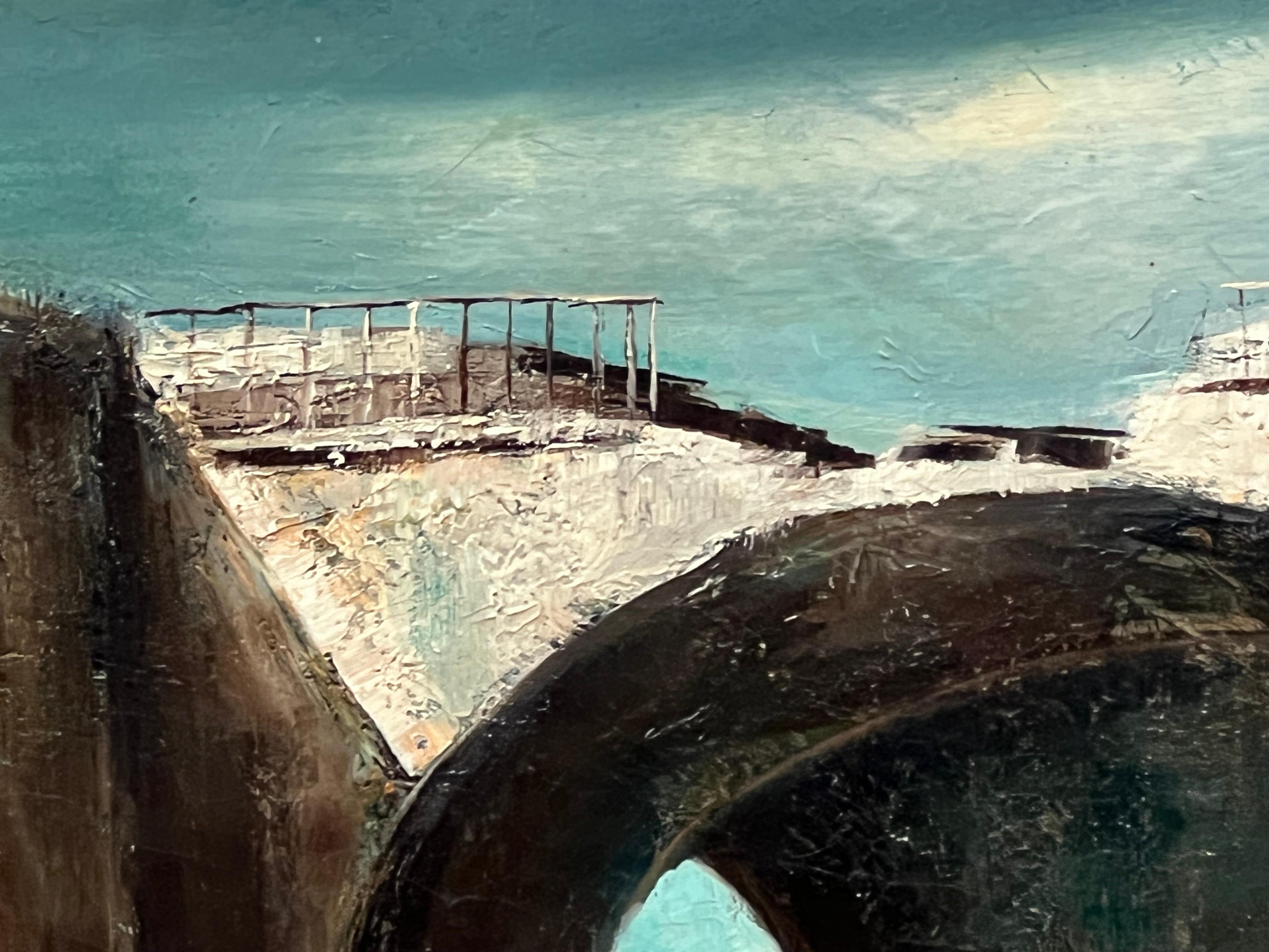 Stancin Surrealist - Brown Landscape Painting by John Stancin