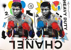 "Ali No. 5" Double Muhammad Ali & Chanel Pop Art Acrylic Painting on Canvas