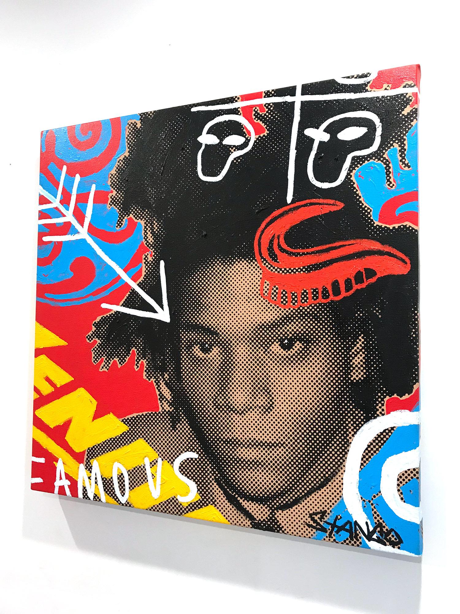 « Basquiat/Samo » Jean-Michel Basquiat peinture Pop Art sur toile fond rouge en vente 11