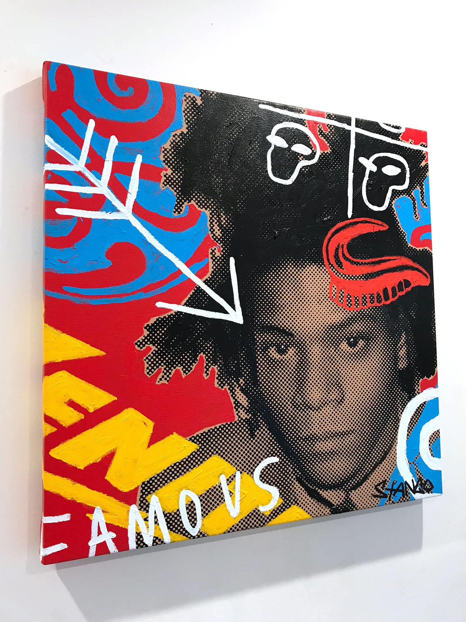 „Basquiat/Samo“ Jean-Michel Basquiat Pop-Art-Gemälde auf Leinwand mit rotem Hintergrund im Angebot 12