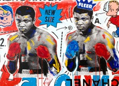 "Bazooka Ali" Double Muhammad Ali & Chanel Pop Art Acrylic Painting on Canvas